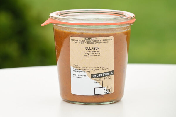 Gulasch vom Blonde de Aquitaine Rind